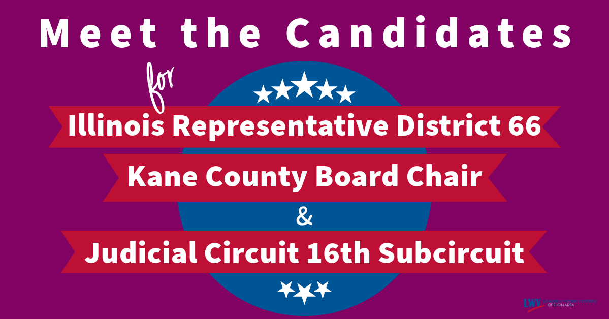 Meet the Candidates 2024 General - Illinois Representative District 66, Kane County Board Chair, & Judge of the Circuit Court 16th Judicial Circuit 4th Subcircuit